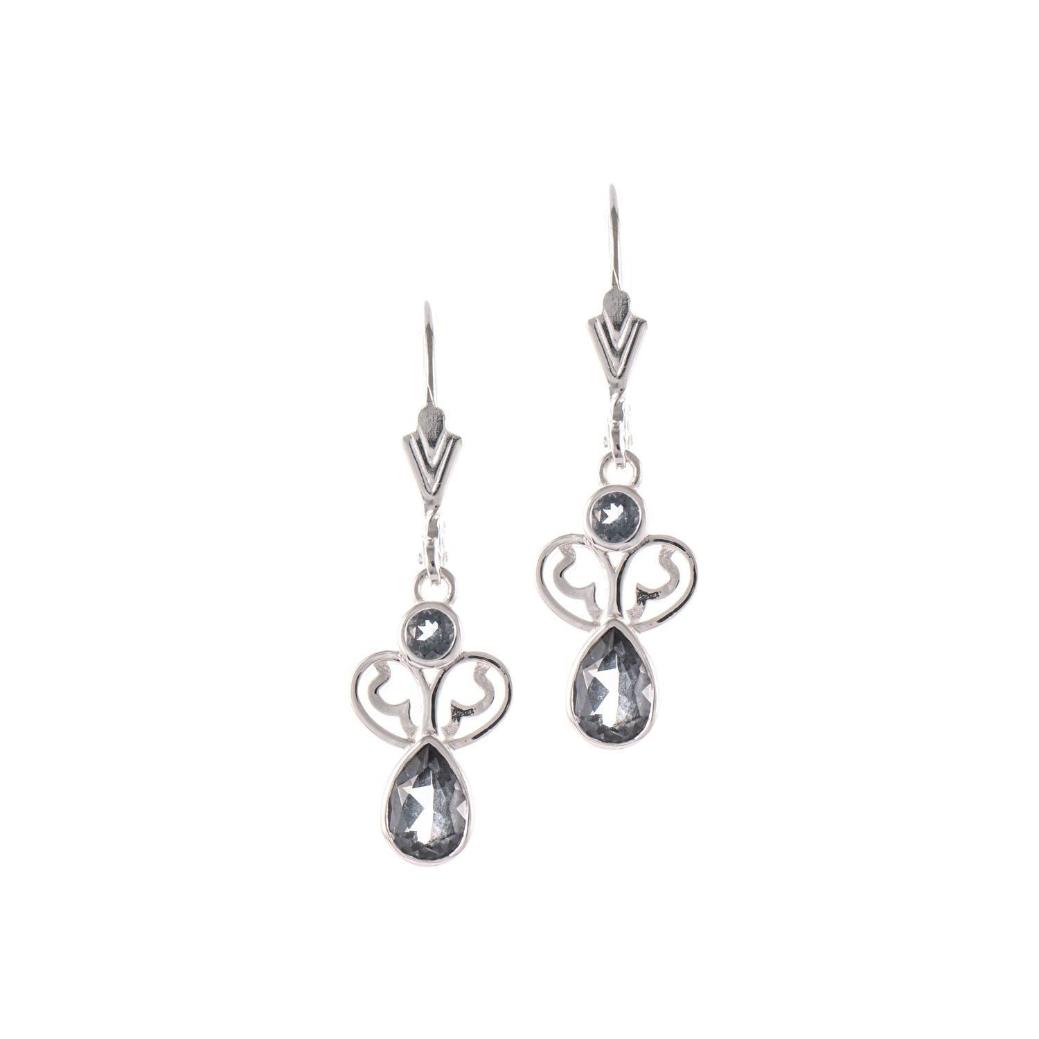 Ohrringe 925 Silber Zirkonia anthrazit
