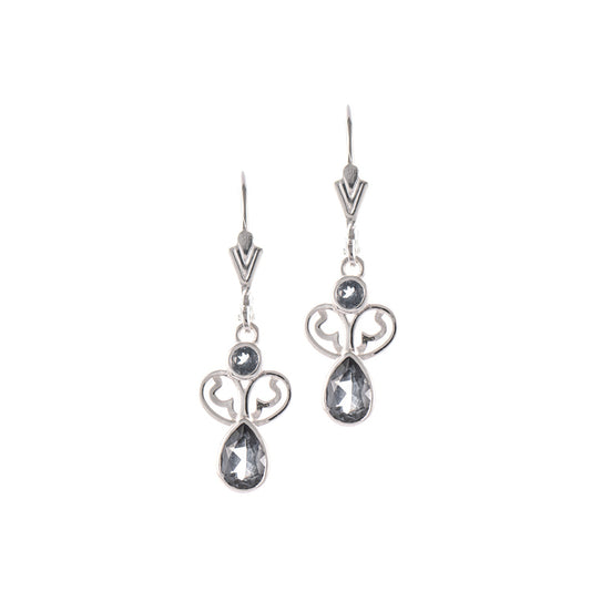 Ohrringe 925 Silber Zirkonia anthrazit