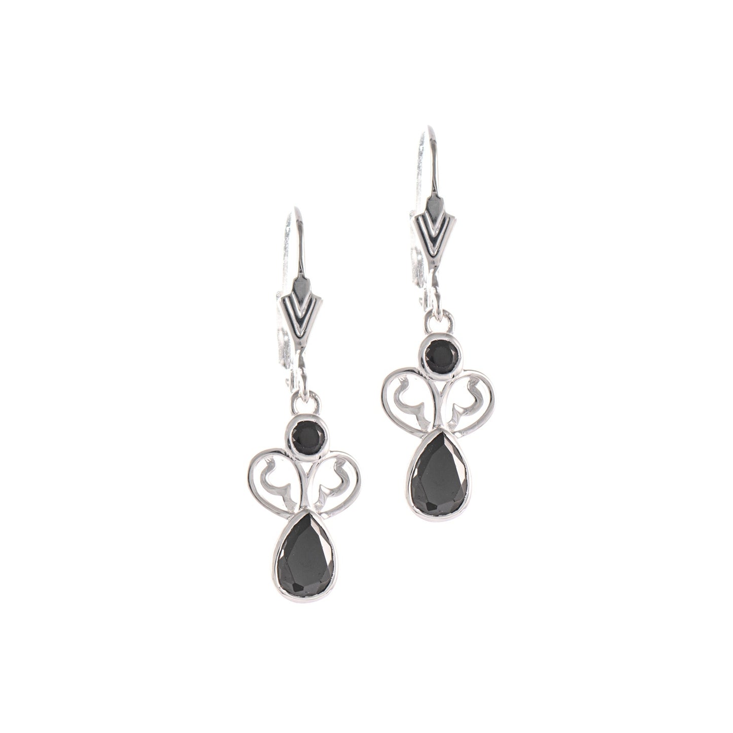 Ohrringe 925 Silber Zirkonia schwarz