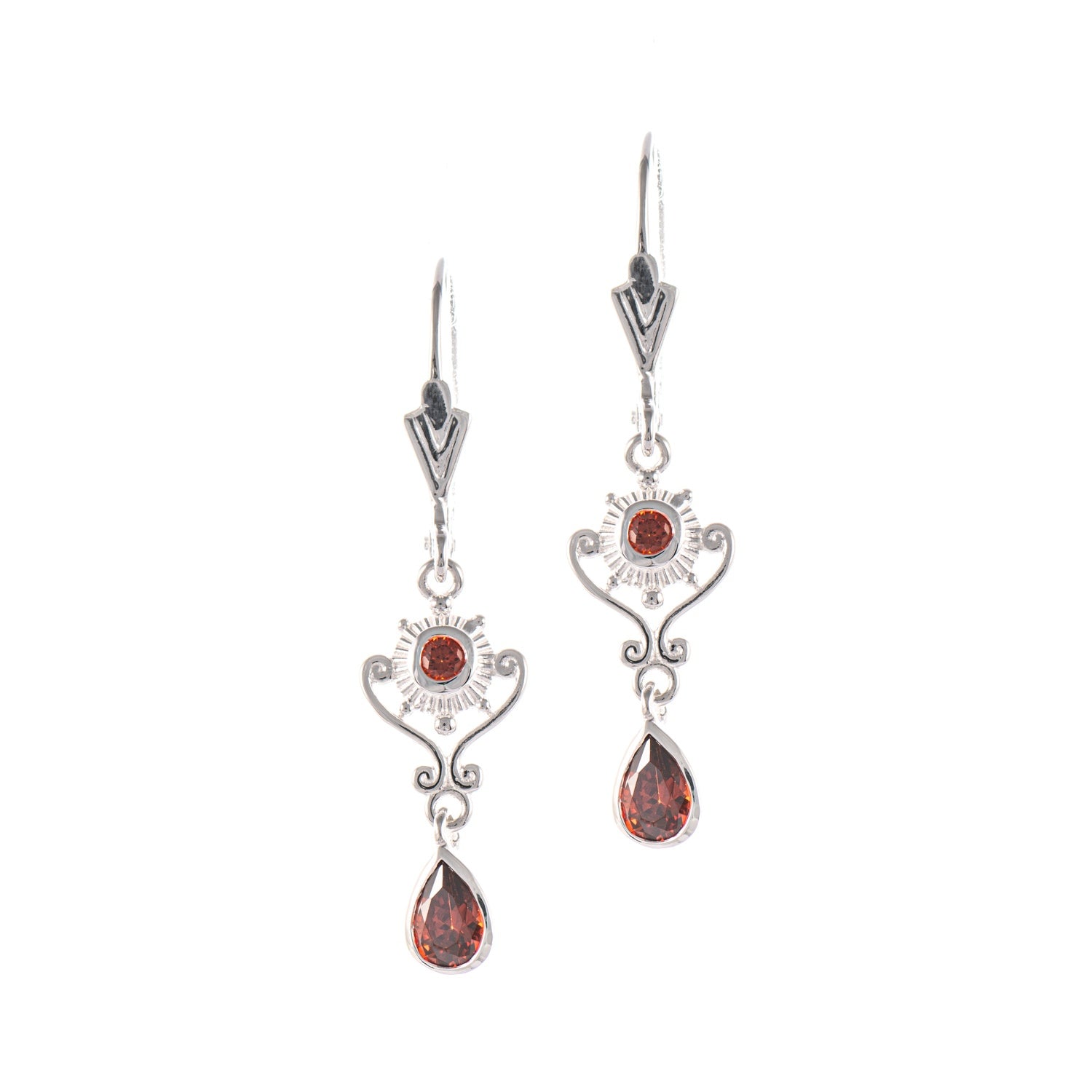 Ohrringe 925 Silber Zirkonia rot