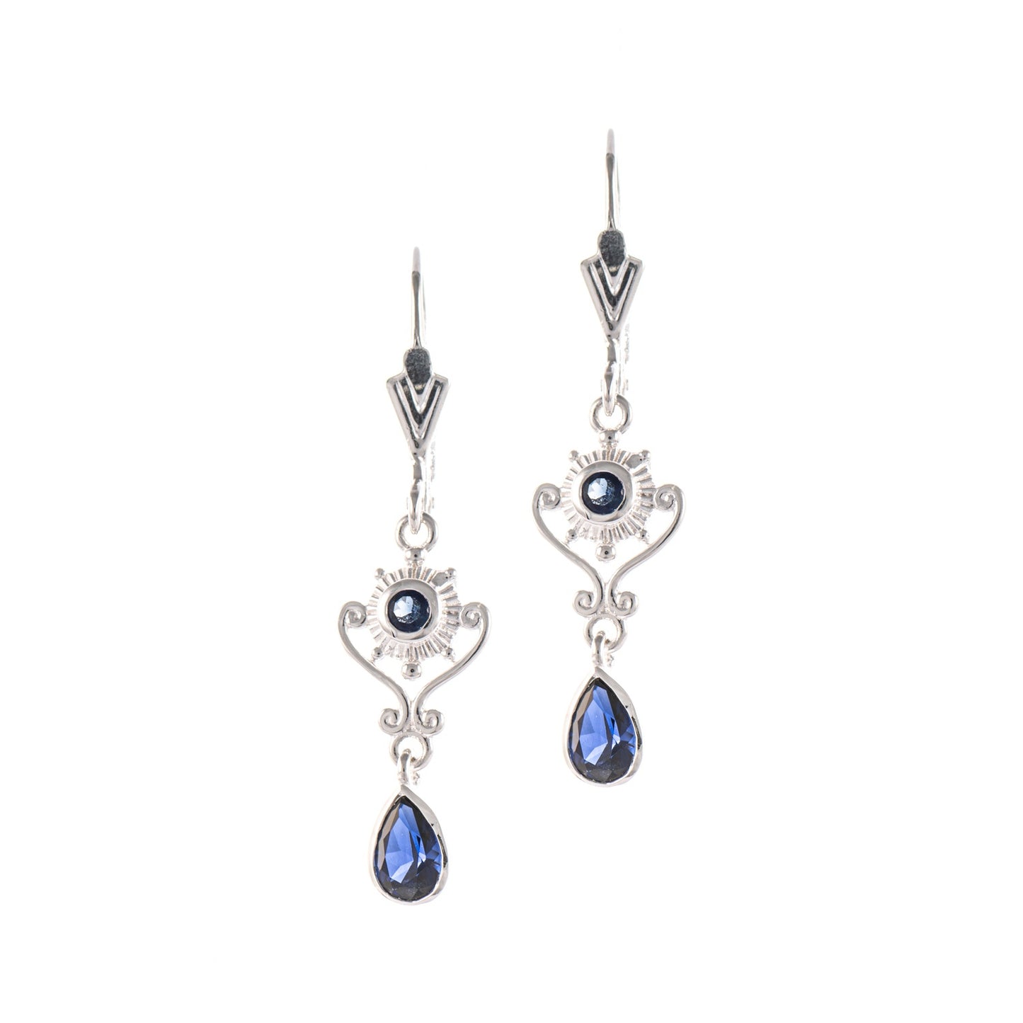 Ohrringe 925 Silber Zirkonia blau