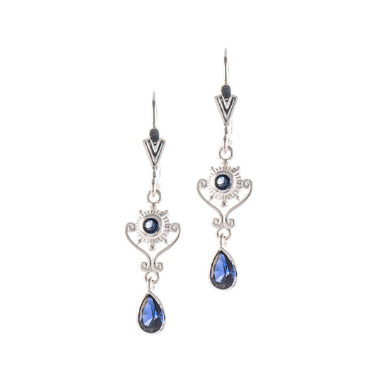 Ohrringe 925 Silber Zirkonia blau