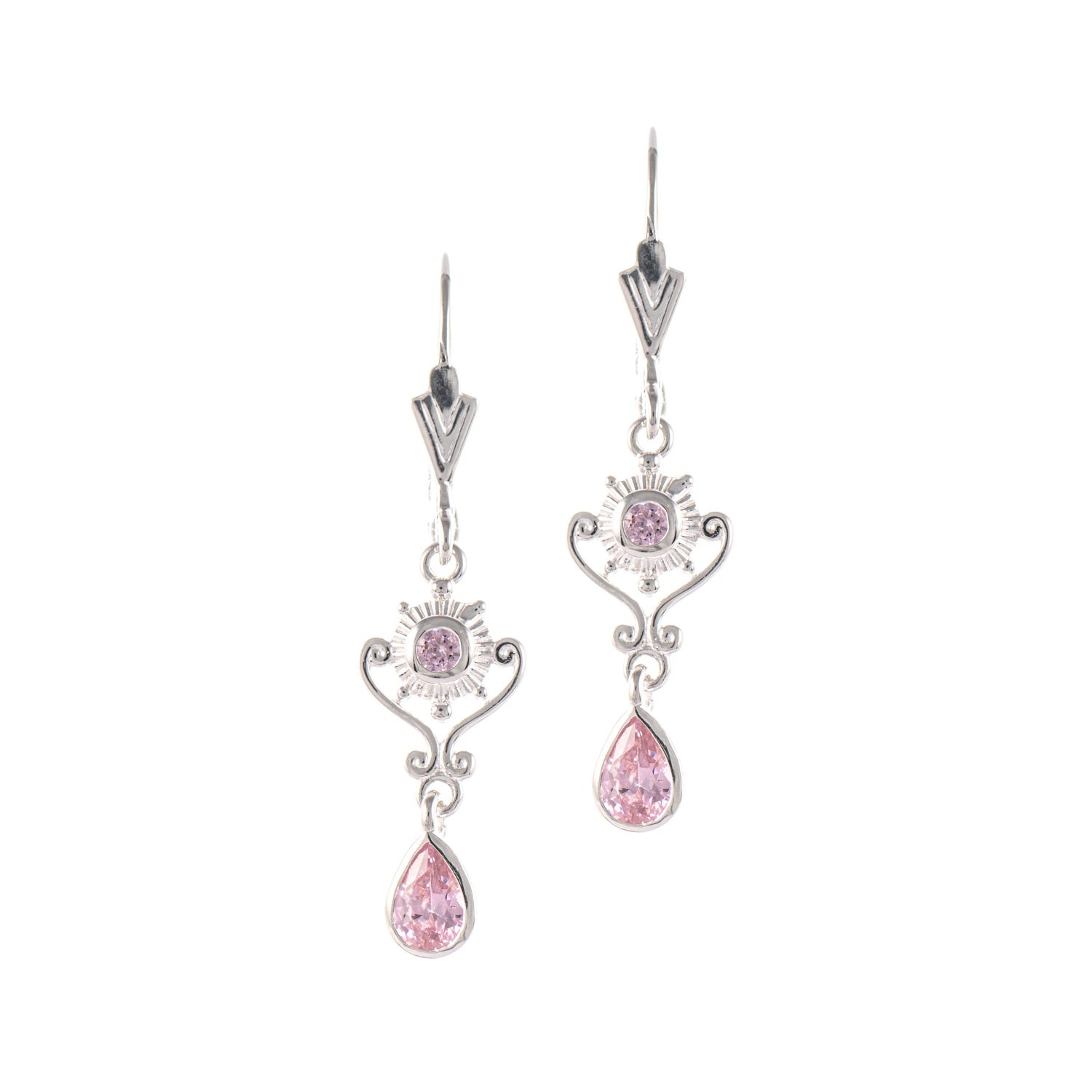 Ohrringe 925 Silber Zirkonia rosa