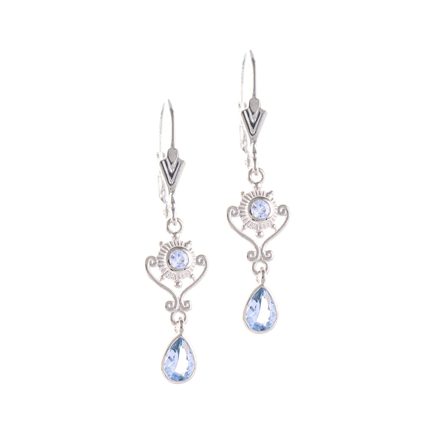 Ohrringe 925 Silber Zirkonia hellblau