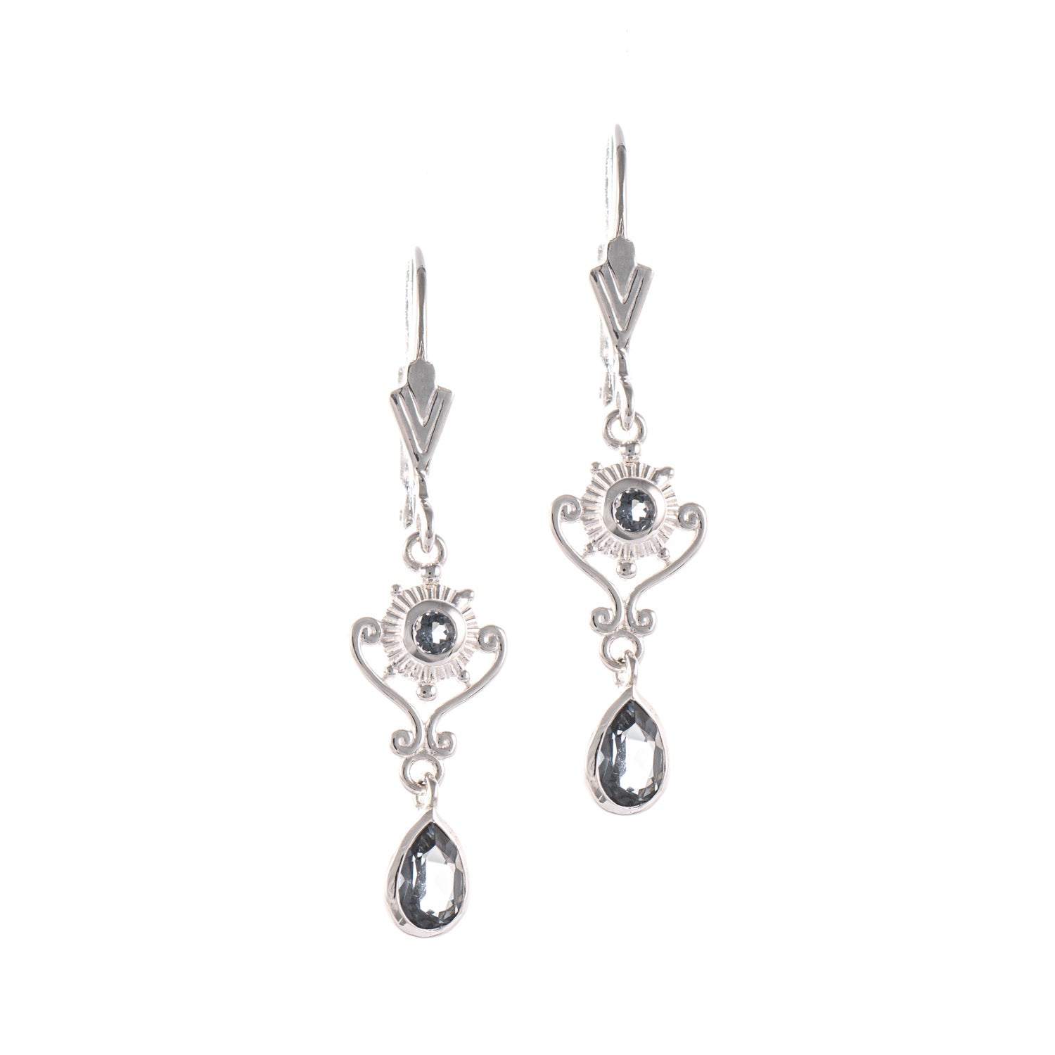 Ohrringe 925 Silber Zirkonia anthrazit