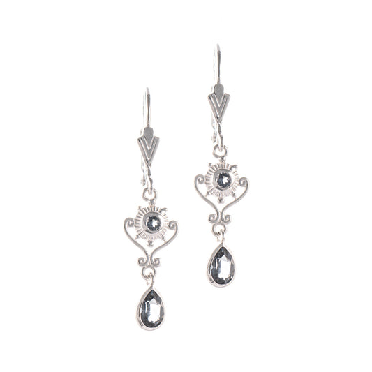 Ohrringe 925 Silber Zirkonia anthrazit