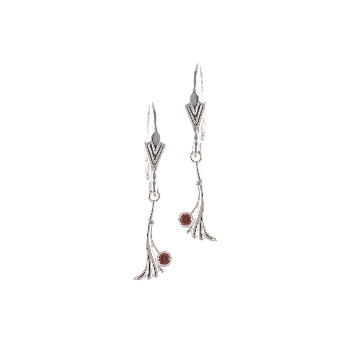 Ohrringe 925 Silber Zirkonia rot