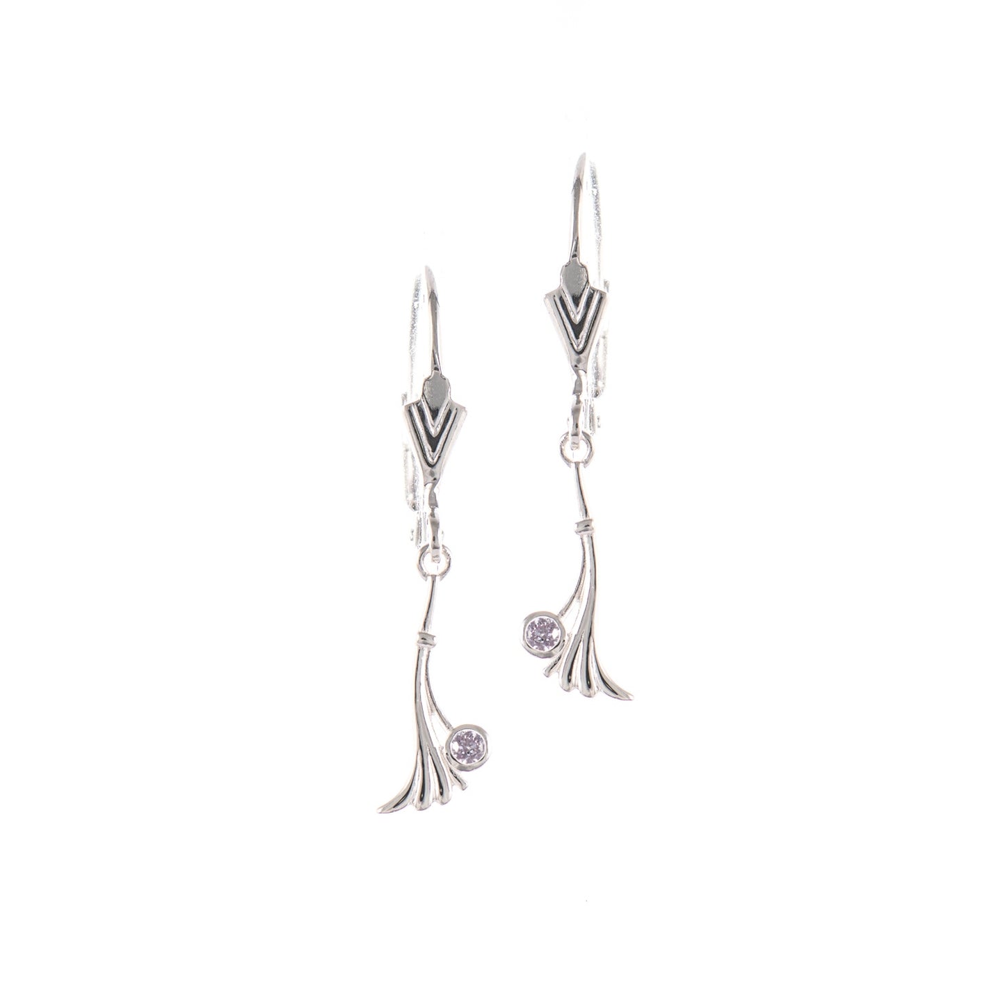 Ohrringe 925 Silber Zirkonia flieder