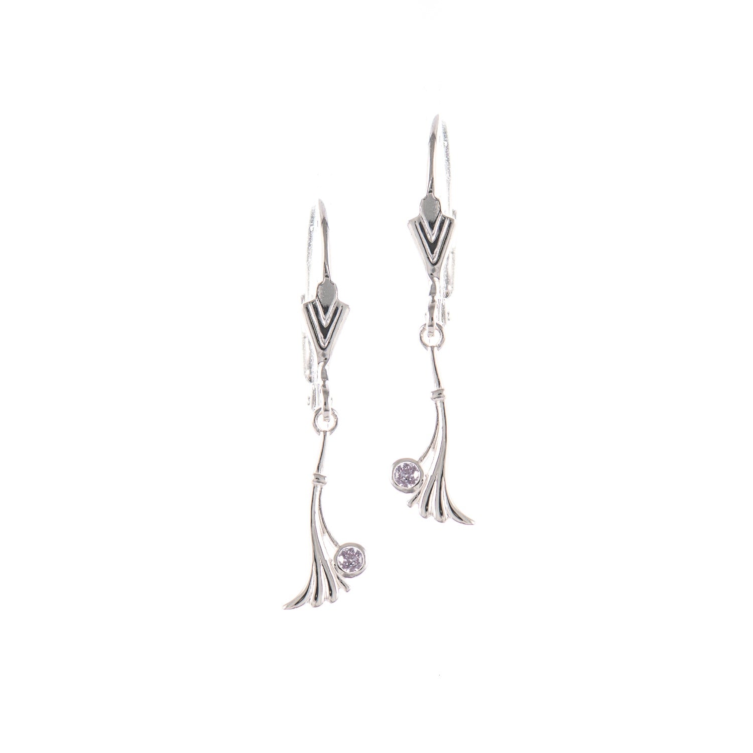 Ohrringe 925 Silber Zirkonia flieder