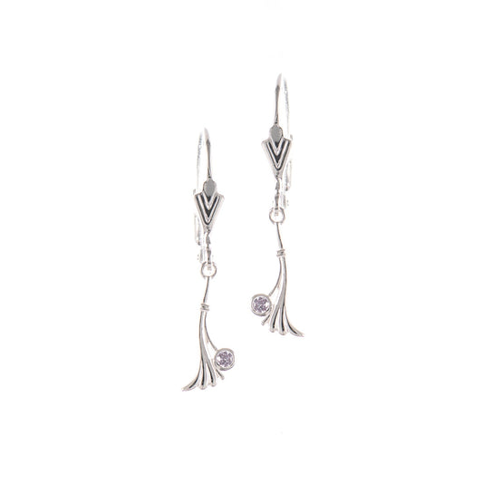 Ohrringe 925 Silber Zirkonia flieder