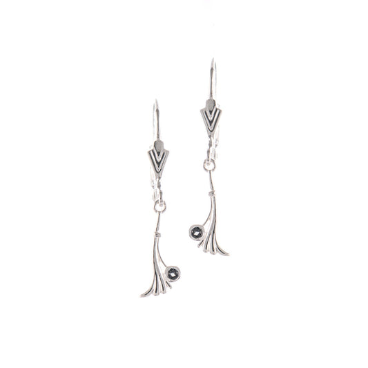 Ohrringe 925 Silber Zirkonia anthrazit