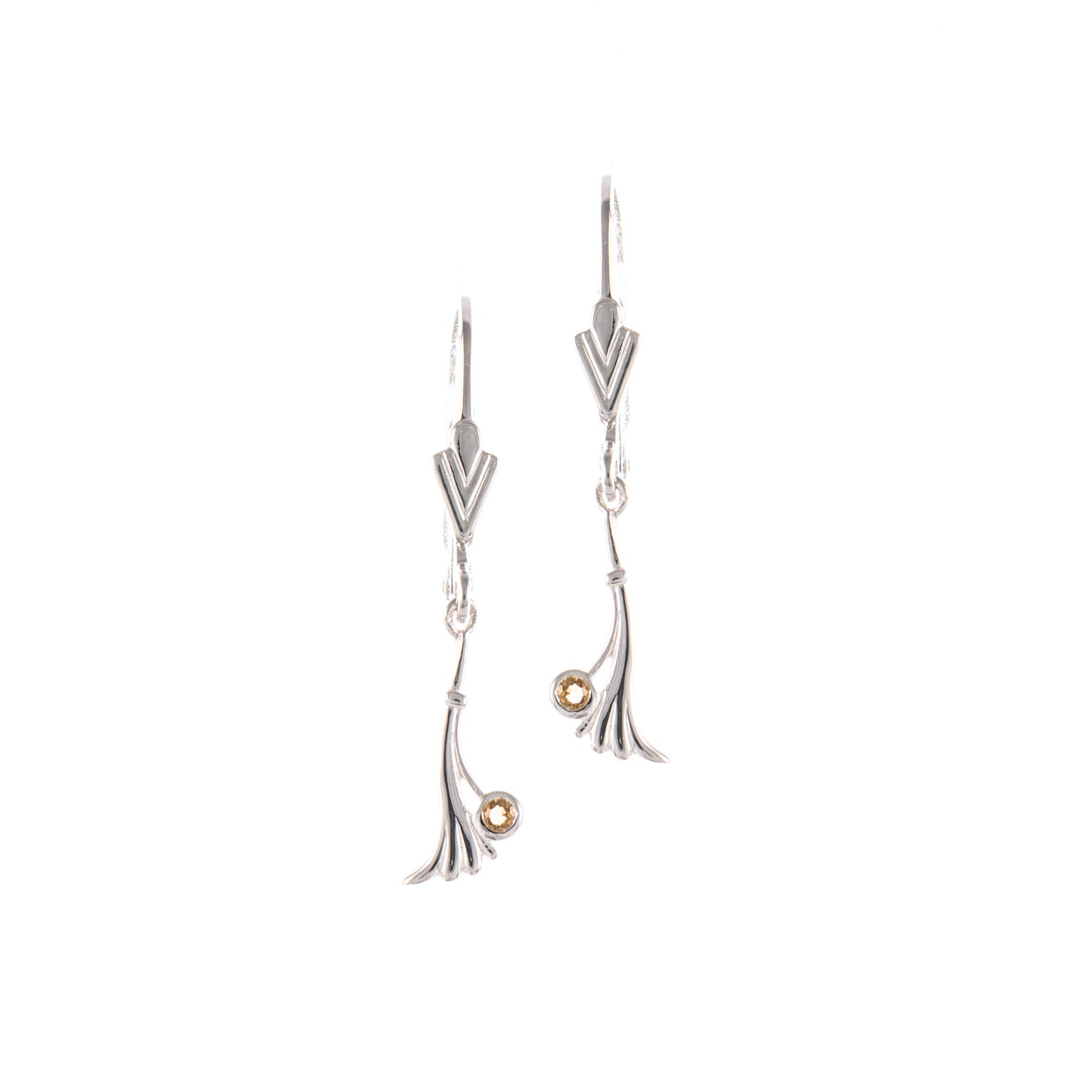 Ohrringe 925 Silber Zirkonia cognac