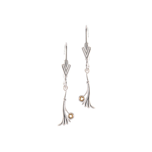 Ohrringe 925 Silber Zirkonia cognac