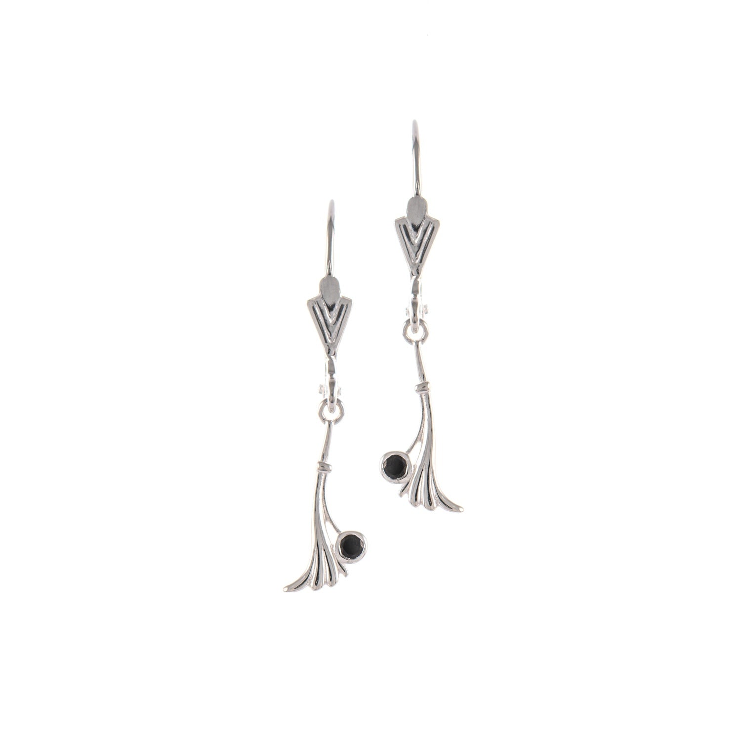 Ohrringe 925 Silber Zirkonia schwarz
