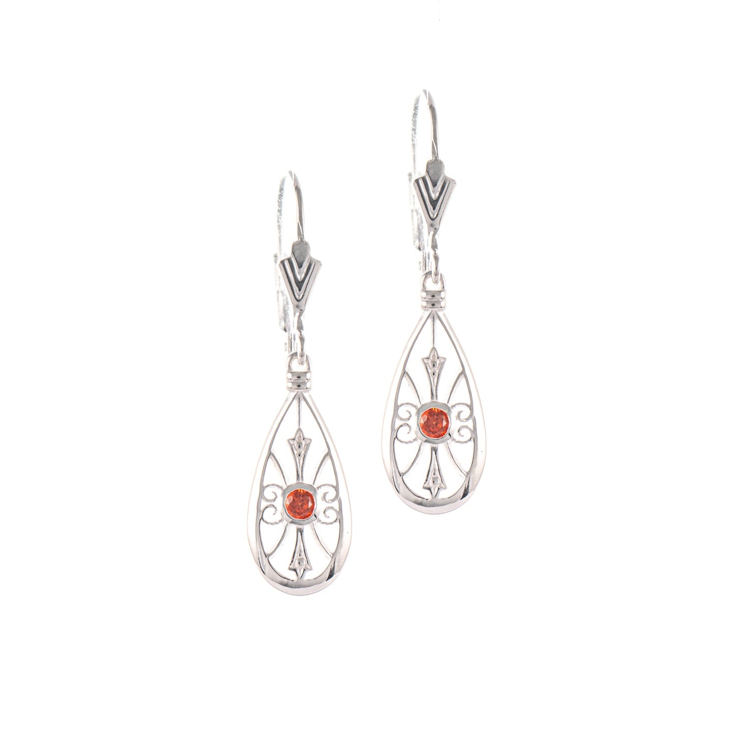Ohrringe 925 Silber Zirkonia rot