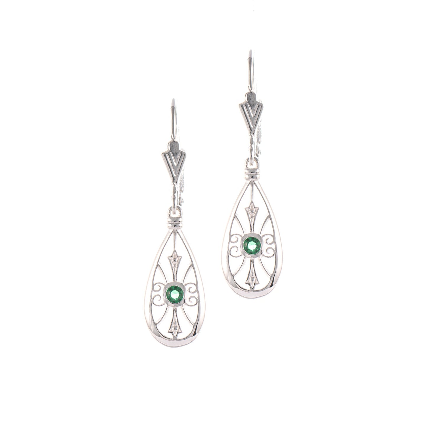 Ohrringe 925 Silber Zirkonia grün
