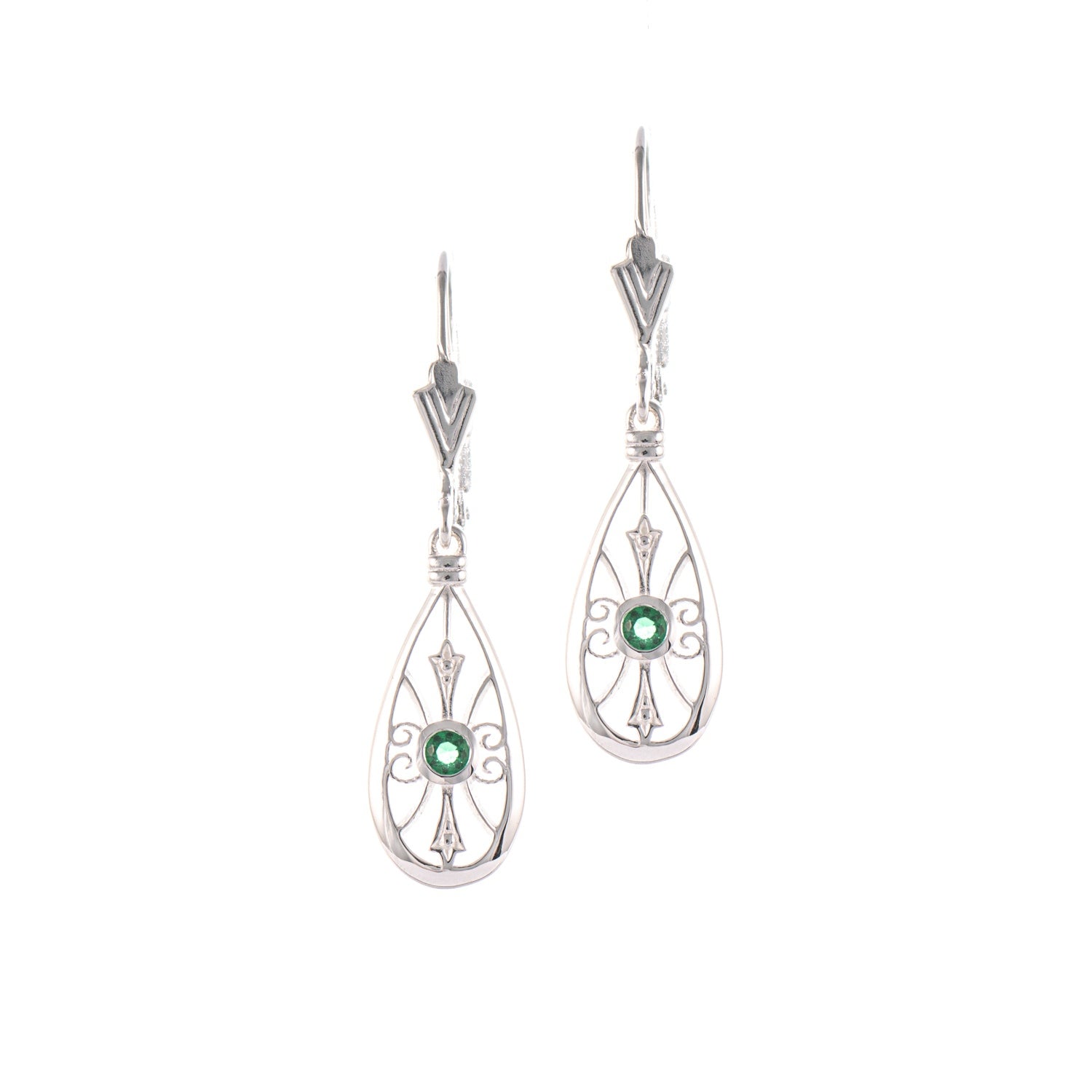 Ohrringe 925 Silber Zirkonia grün