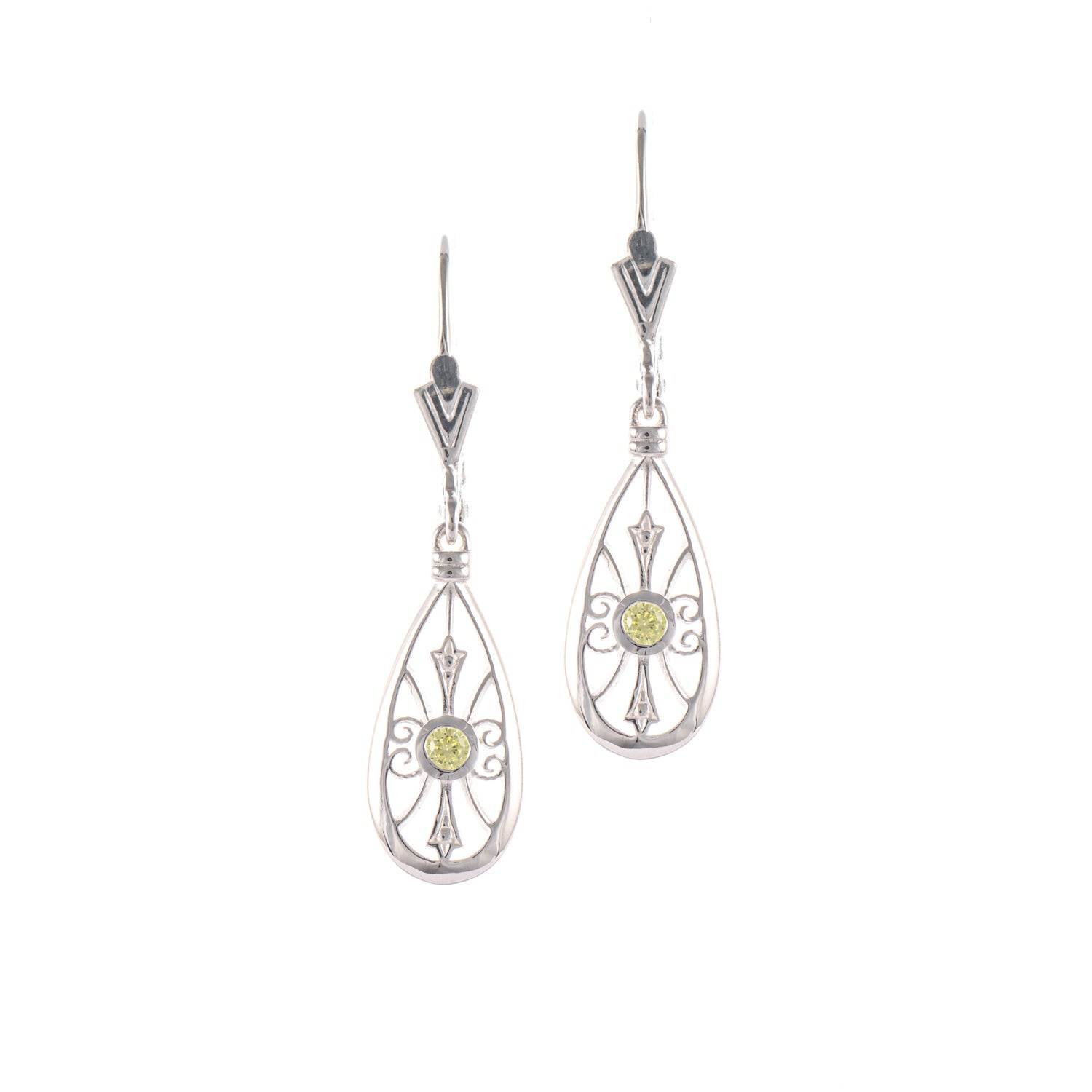 Ohrringe 925 Silber Zirkonia hellgrün