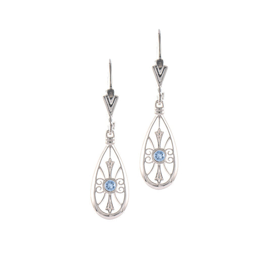 Ohrringe 925 Silber Zirkonia hellblau