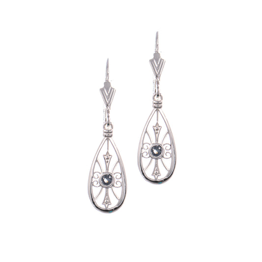 Ohrringe 925 Silber Zirkonia anthrazit