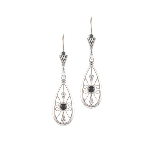 Ohrringe 925 Silber Zirkonia schwarz