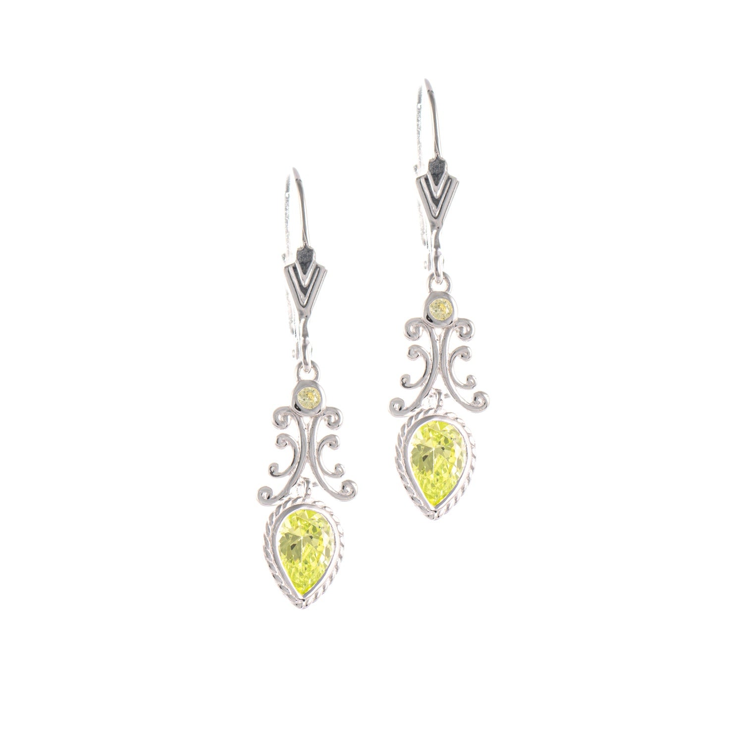Ohrringe 925 Silber Zirkonia hellgrün