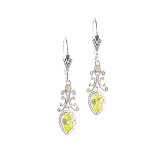 Ohrringe 925 Silber Zirkonia hellgrün