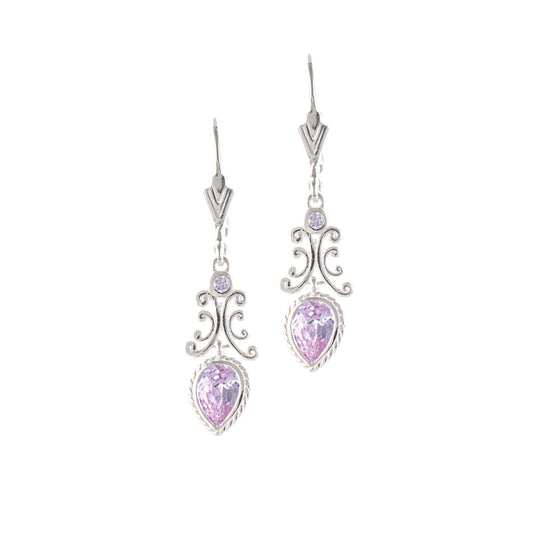 Ohrringe 925 Silber Zirkonia flieder