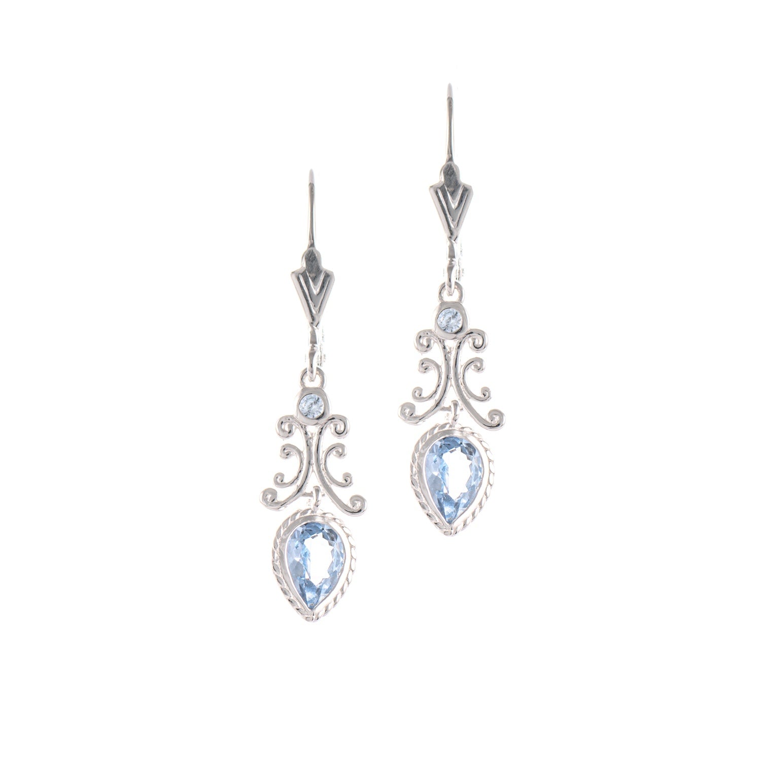 Ohrringe 925 Silber Zirkonia hellblau