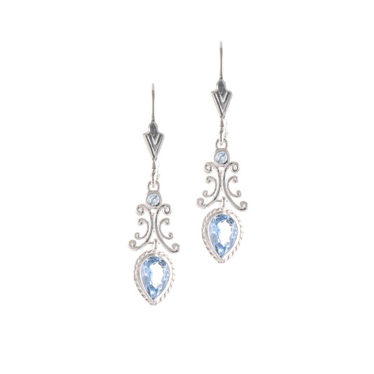Ohrringe 925 Silber Zirkonia hellblau