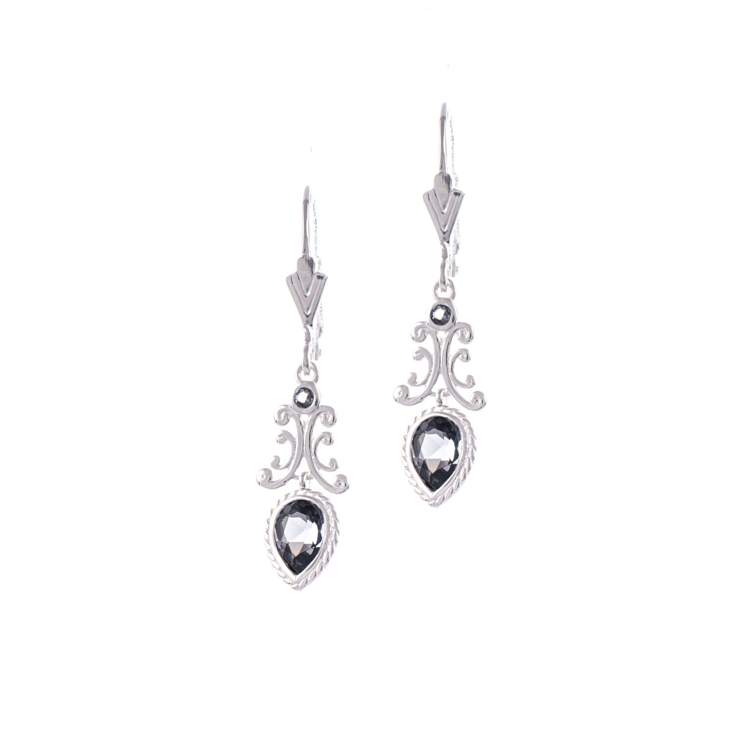 Ohrringe 925 Silber Zirkonia anthrazit