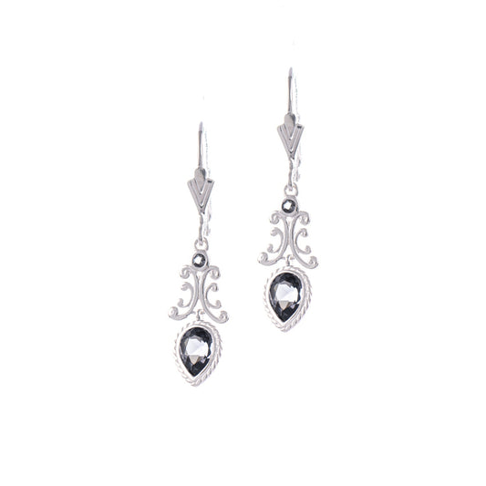 Ohrringe 925 Silber Zirkonia anthrazit