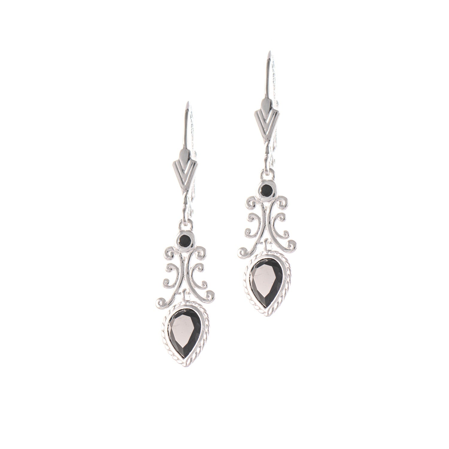Ohrringe 925 Silber Zirkonia schwarz