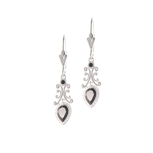 Ohrringe 925 Silber Zirkonia schwarz