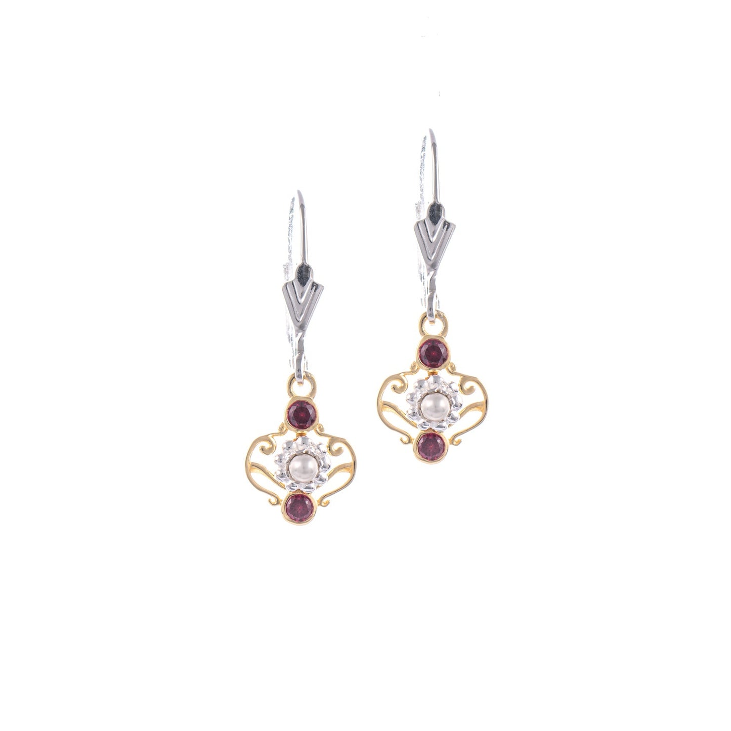 Ohrringe 925 Silber teilvergoldet Zirkonia beere Perle
