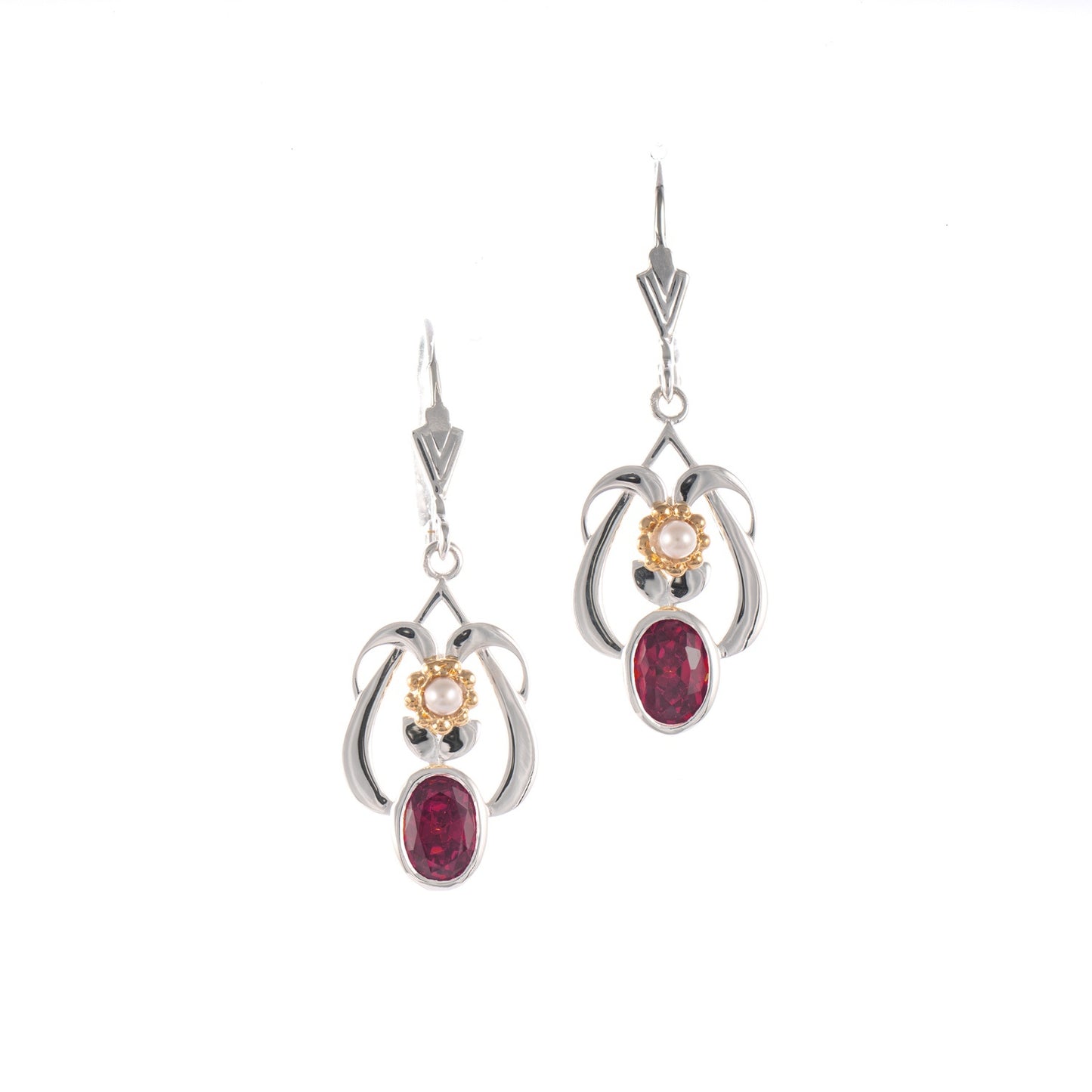 Ohrringe 925 Silber teilvergoldet Zirkonia beere Perle