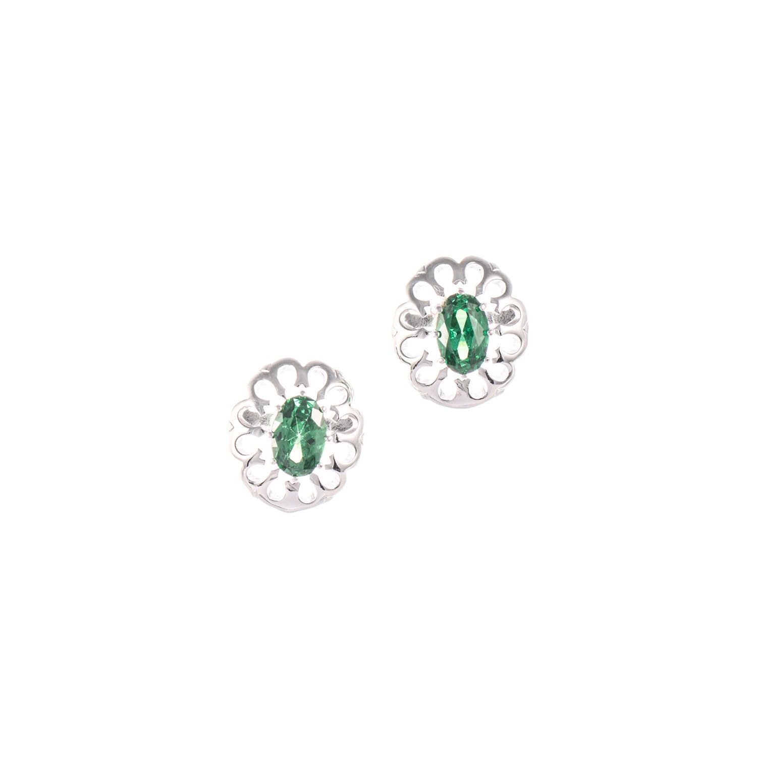 Ohrstecker 925 Silber Zirkonia grün