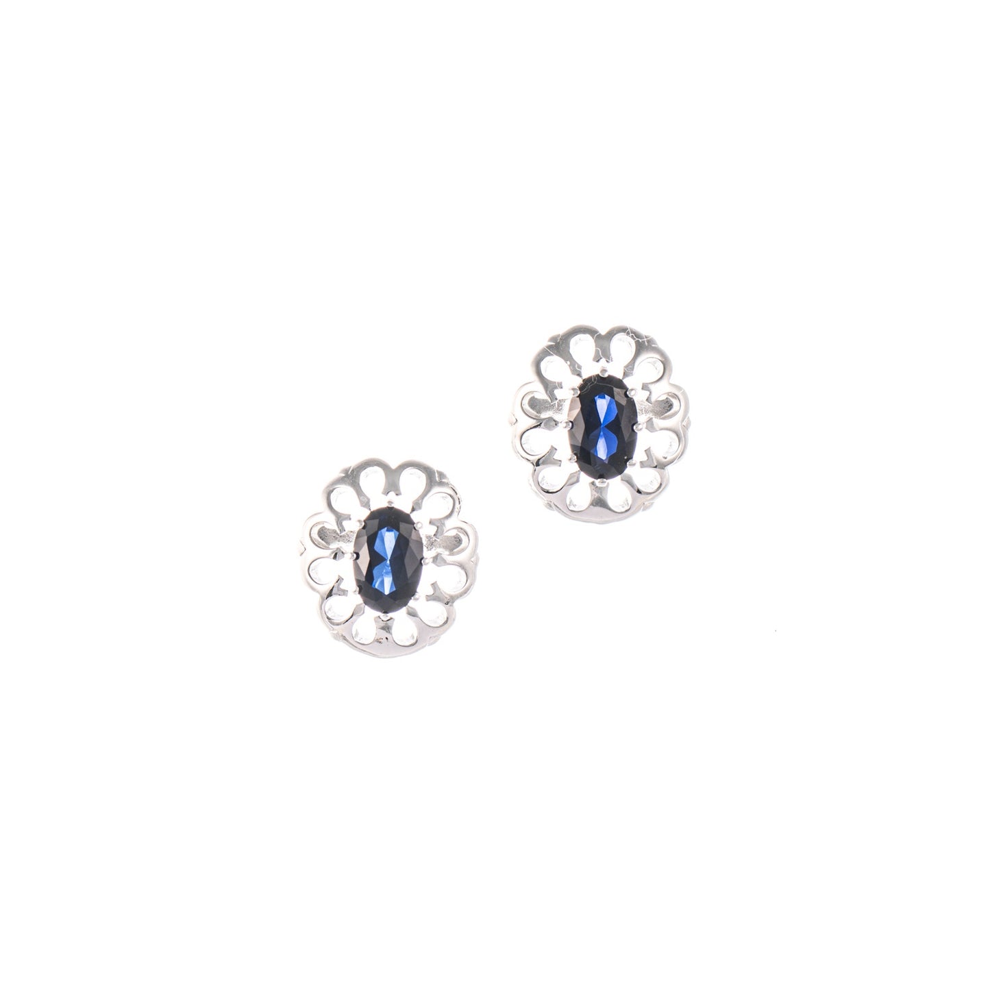 Ohrstecker 925 Silber Zirkonia blau