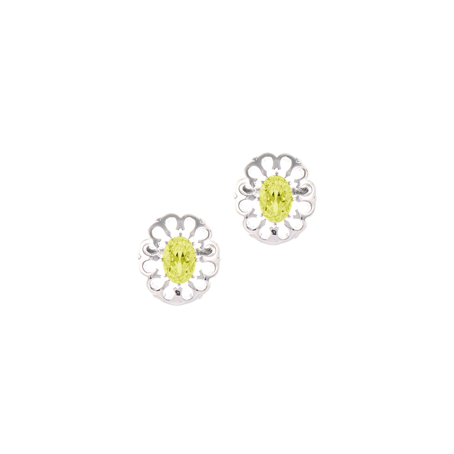 Ohrstecker 925 Silber Zirkonia hellgrün