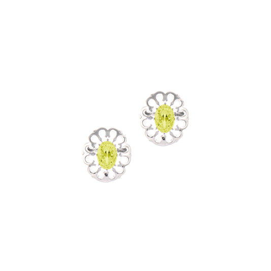 Ohrstecker 925 Silber Zirkonia hellgrün