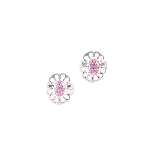 Ohrstecker 925 Silber Zirkonia rosa