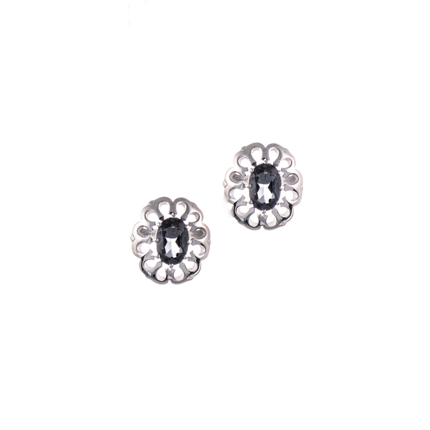 Ohrstecker 925 Silber Zirkonia anthrazit