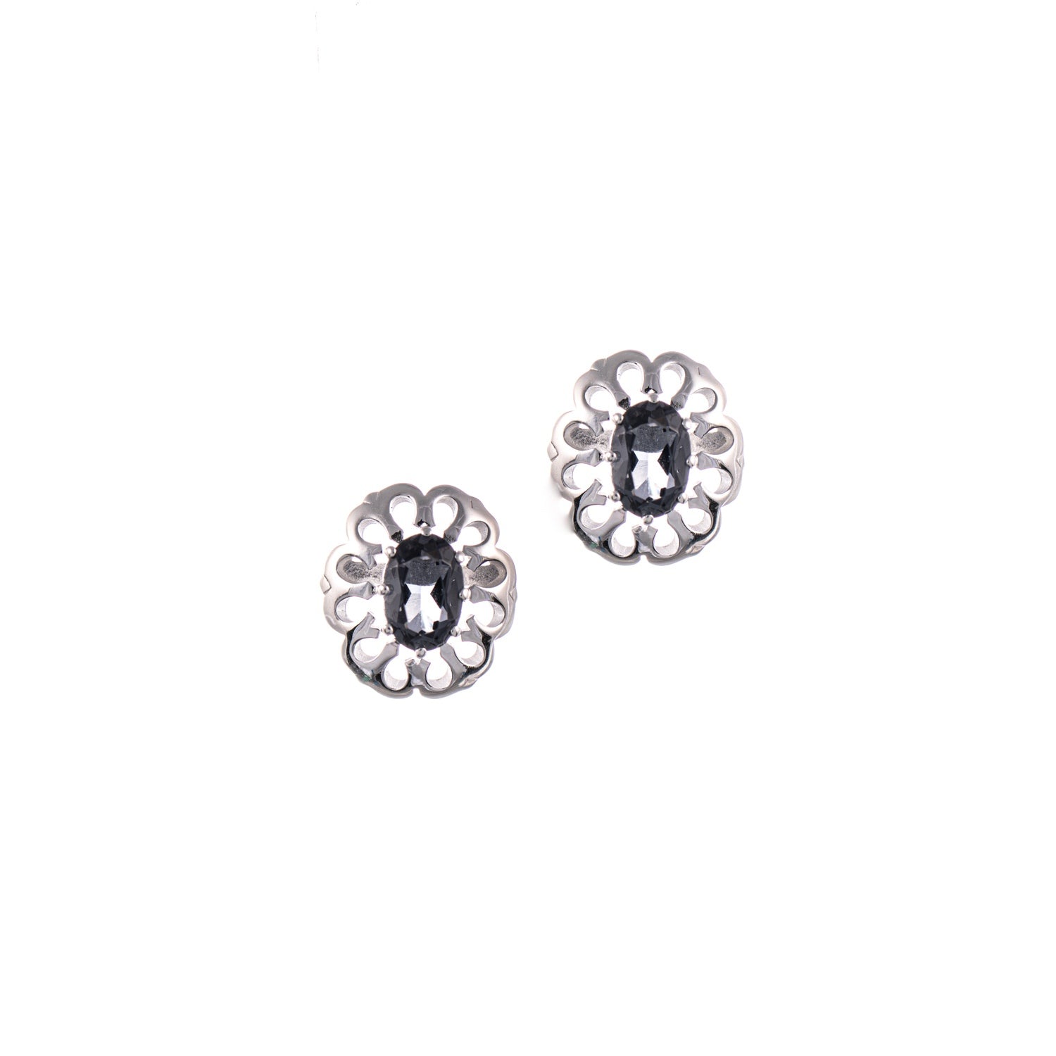 Ohrstecker 925 Silber Zirkonia anthrazit