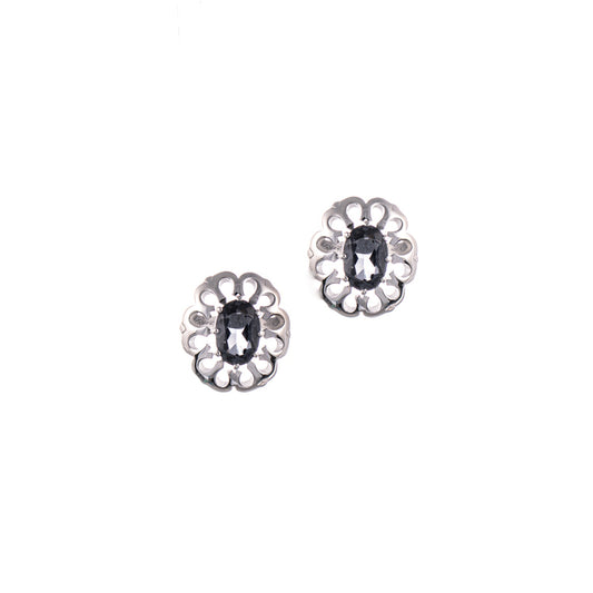 Ohrstecker 925 Silber Zirkonia anthrazit