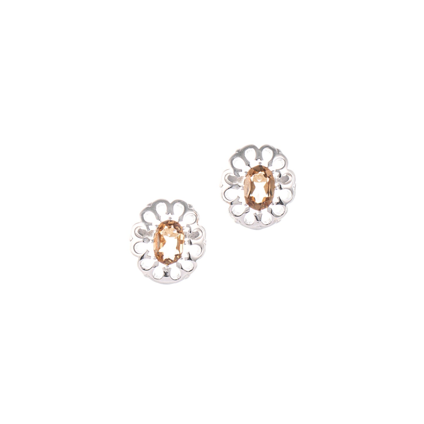Ohrstecker 925 Silber Zirkonia cognac