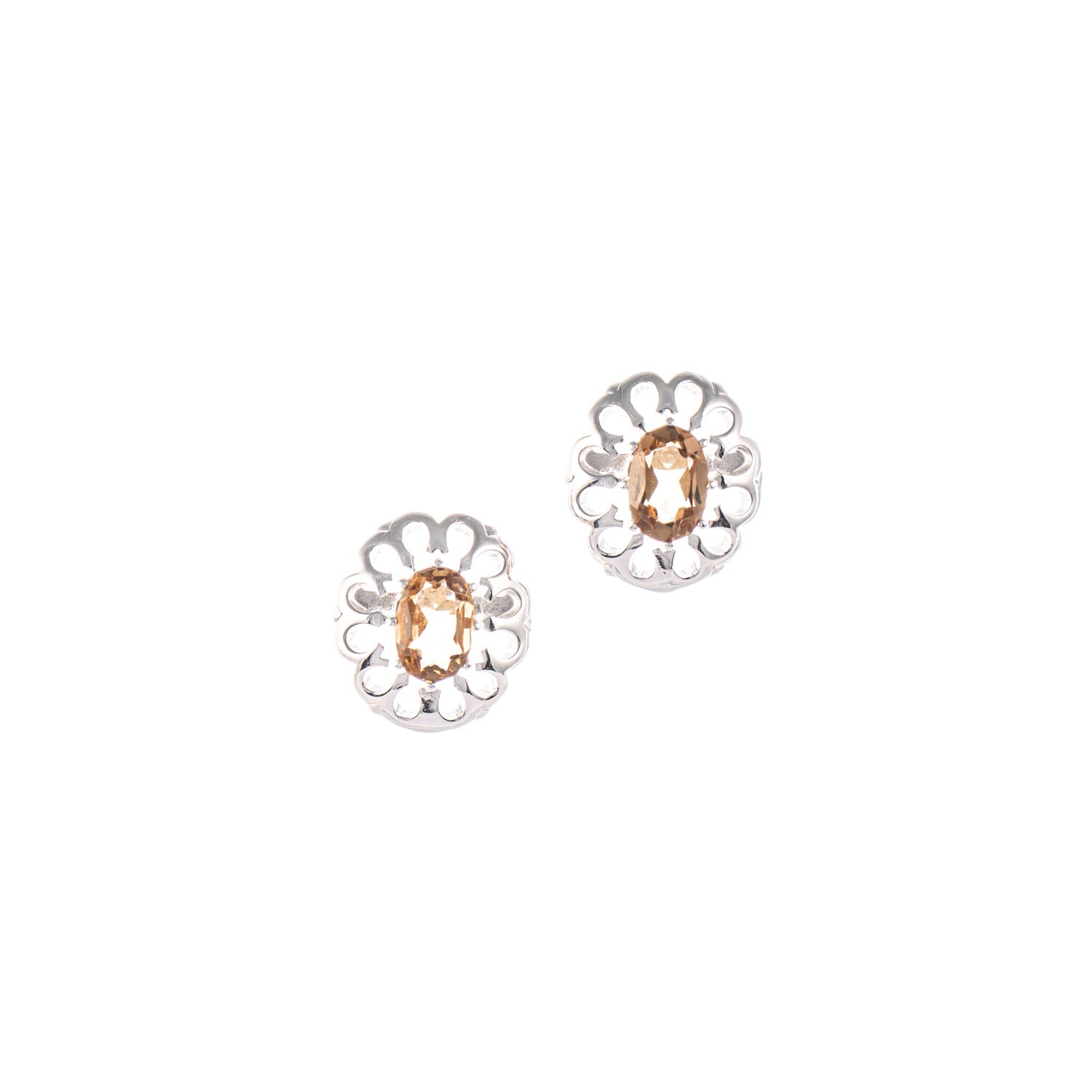 Ohrstecker 925 Silber Zirkonia cognac