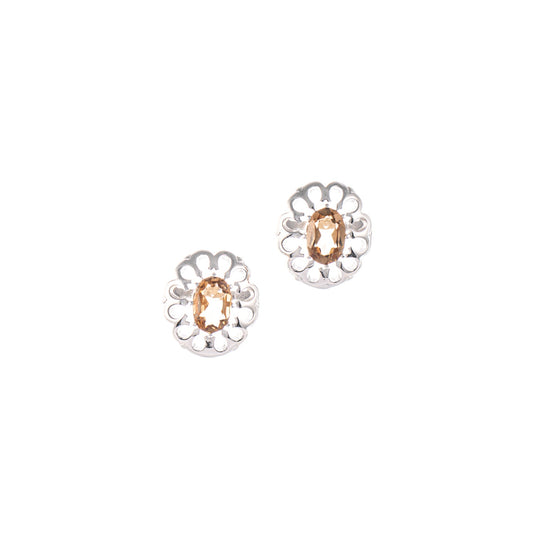Ohrstecker 925 Silber Zirkonia cognac
