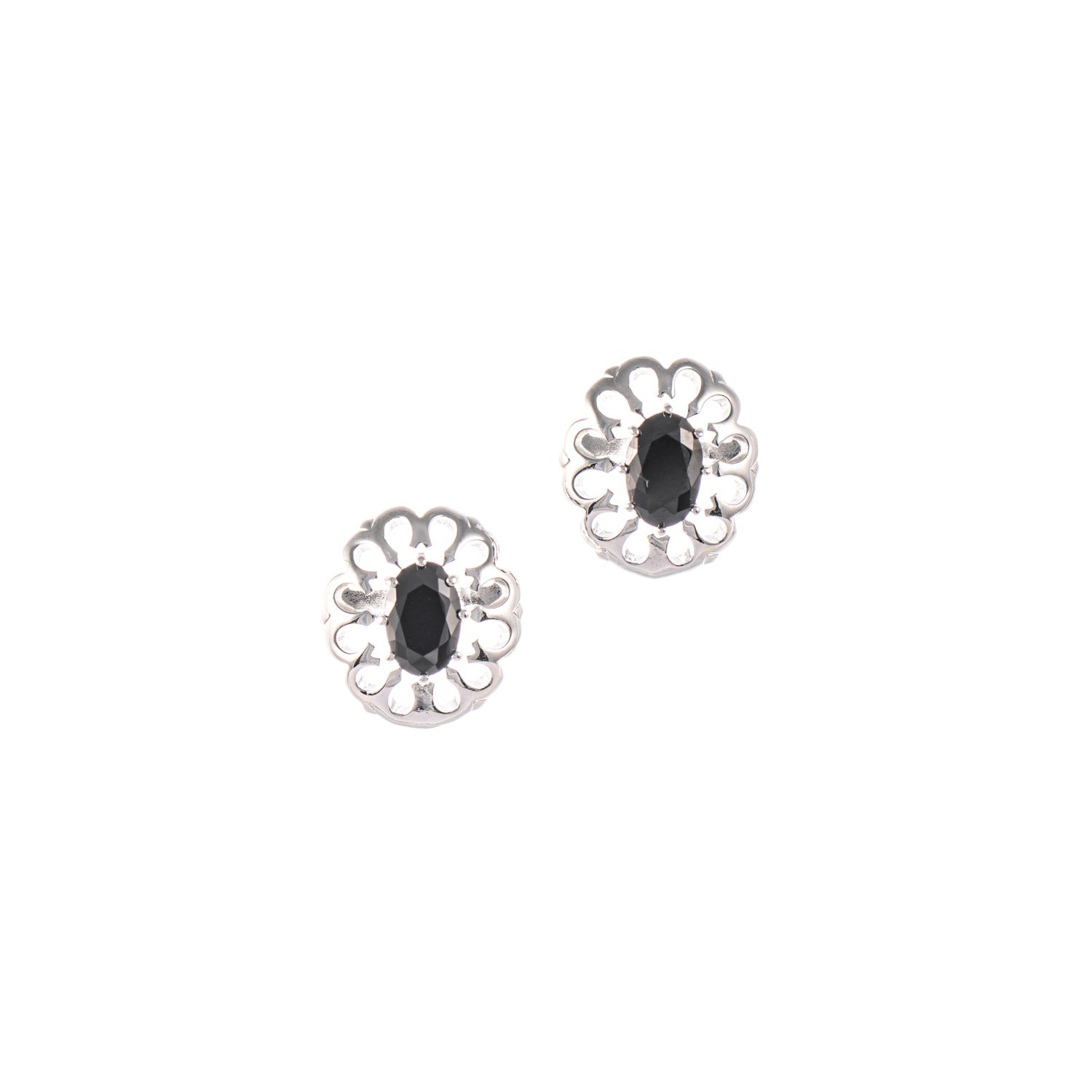 Ohrstecker 925 Silber Zirkonia schwarz