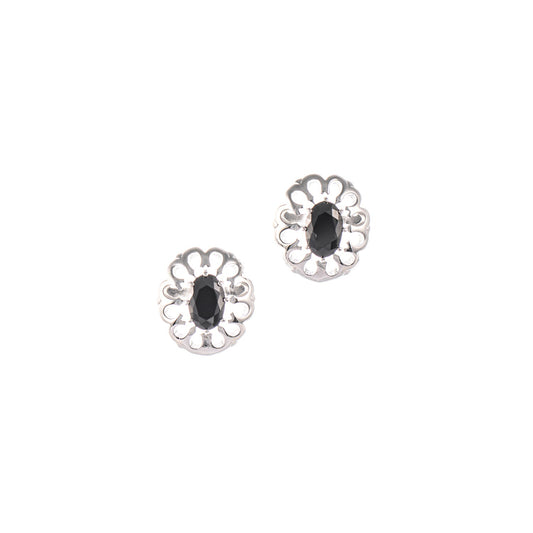 Ohrstecker 925 Silber Zirkonia schwarz