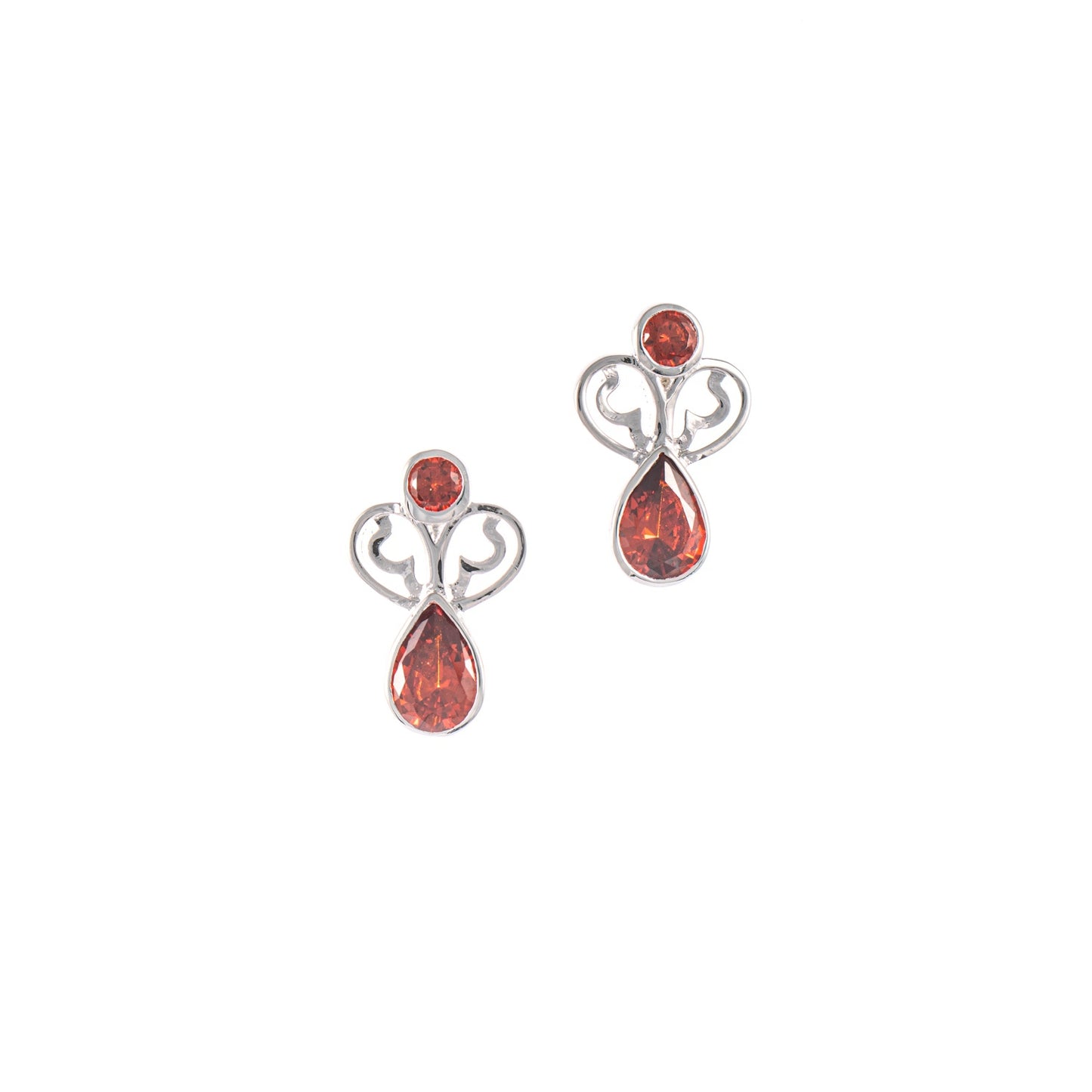 Ohrstecker 925 Silber Zirkonia rot